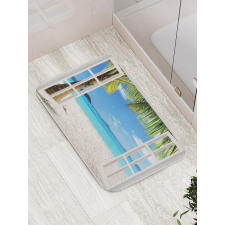 White Wooden Windows Bath Mat