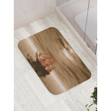 Lonely Ship Sailing Bath Mat