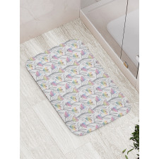 Vibrant Floral Motif Bath Mat