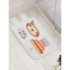 Birthday Cake Make a Wish Bath Mat