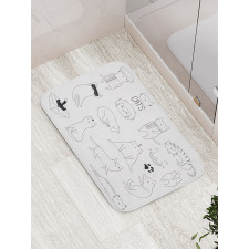 Pattern Cat Fiddles Kitten Bath Mat