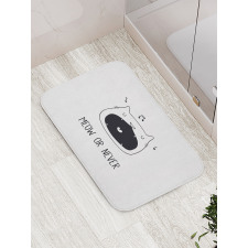 Meow or Never Word Fangs Bath Mat