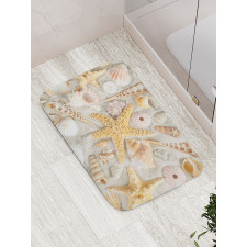 Assorted Seashells Sand Beach Bath Mat