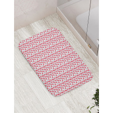 Simplistic Red Berry Pattern Bath Mat