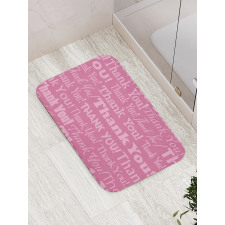 Thankful Message Pink Bath Mat