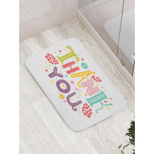 Lettering Thankful Bath Mat