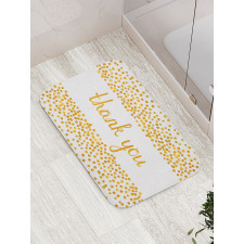 Yellow Tone Dots Cursive Bath Mat