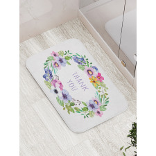 Spring Wreath Simple Word Bath Mat