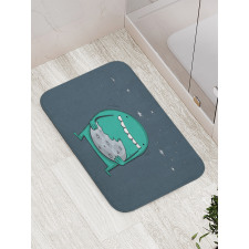 Monster with Sharp Teeth Bath Mat