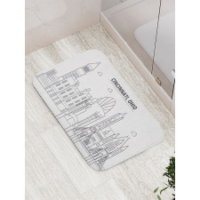 Geometric Drawn Urban Bath Mat