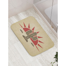 Tribal Saguaro and Sun Bath Mat