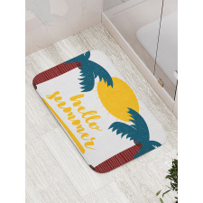 Calligraphy Hello Summer Bath Mat