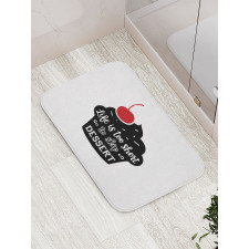 Pastry Silhouette Words Bath Mat
