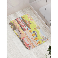 Train Ship Airplane Bus Bath Mat