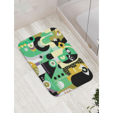 2 Men and a Sad Woman Bath Mat