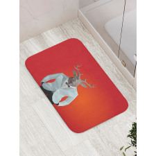 Moose Animal Person in Suit Bath Mat