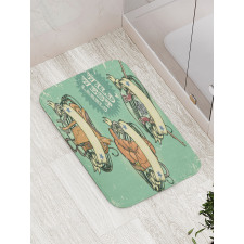 Grunge Retro Cowboy Boots Bath Mat