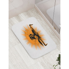 Furious Bull Head Portrait Bath Mat