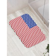 Country Flag with Zigzag Lines Bath Mat