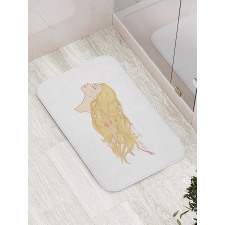 Young Lady with Hair Beads Bath Mat