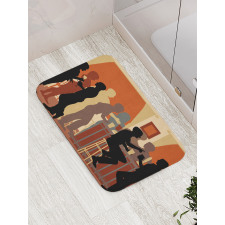 Night out with Friends Theme Bath Mat