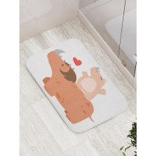 Mother and Calf with Heart Bath Mat