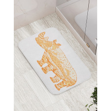 Zentangle Animal Africa Motif Bath Mat