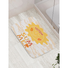 Sun on a Grunge Background Bath Mat