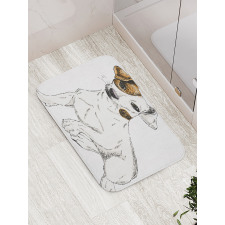 Graphic Puppy Portrait Bath Mat