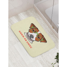 Dog in Smart Glasses Bath Mat