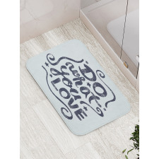 Lettering Blue Grunge Star Bath Mat