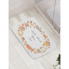 Warm Autumn Tones Cartoon Bath Mat