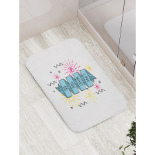 Dashed Starburst Stripes Bath Mat