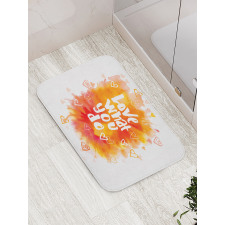 Warm Color Splash Message Bath Mat