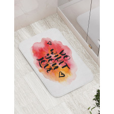 Hearts with Grunge Message Bath Mat