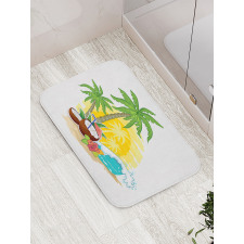 Coconut Drink Palms Bath Mat