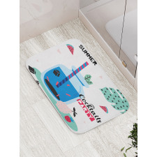 Hello Summer Artwork Bath Mat