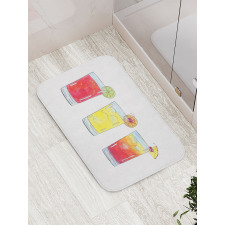 Watercolor Cocktails Bath Mat