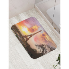 Parisian Cityscape at Sunset Bath Mat