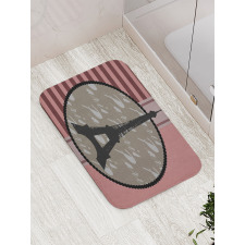 Vintage Eiffel Silhouette Bath Mat