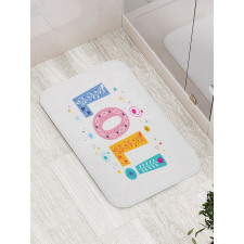 Message Expression Floral Bath Mat