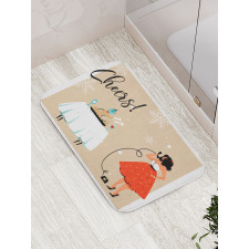 Mom Phone Dinner Table Bath Mat