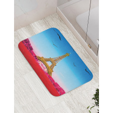 Abstract Grass Eiffel Tower Bath Mat