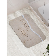 Text on Sand Beach Summer Bath Mat