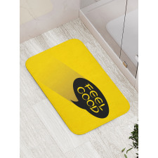 Speech Bubble on Yellow Bath Mat