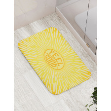 Text Radially Sunbeams Bath Mat