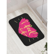 Pink Heart Shape Valentines Bath Mat