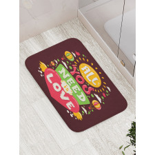 Hot Air Balloons Hipster Art Bath Mat