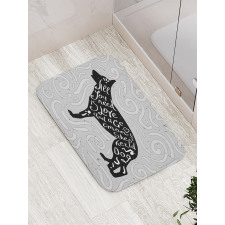 German Shepherd Dog Doodle Bath Mat