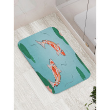 Japanese Koi Swimming Pond Bath Mat